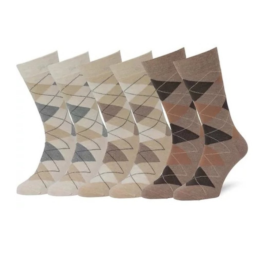 Easton Marlowe Men's 6-Pack Argyle Pattern Dress Socks - 10-13
